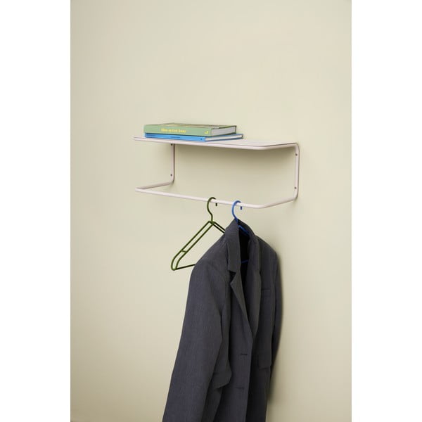 Biały metalowy wieszak ścienny z półką Welcome – Hübsch-image-1