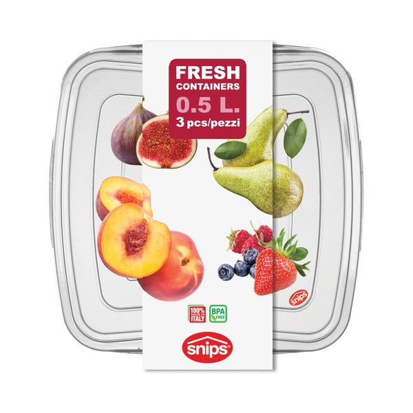 Zestaw 3 pojemników na żywność Snips Classic, 0,5 l-image-4