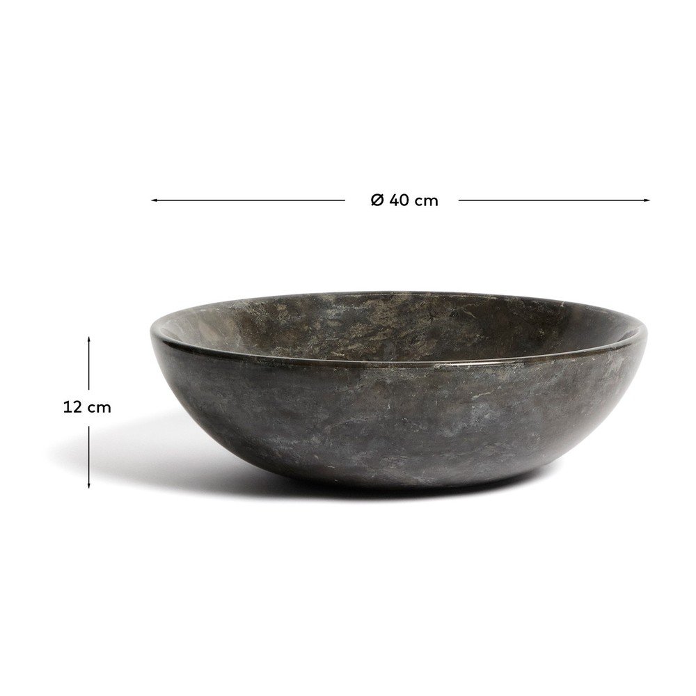 Szara kamienna okrągła umywalka ø 40 cm Darnen – Kave Home (zdjęcie 7)