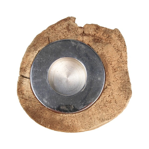 Świecznik z drewna tekowego HSM Collection Antique, 10 cm-image-3