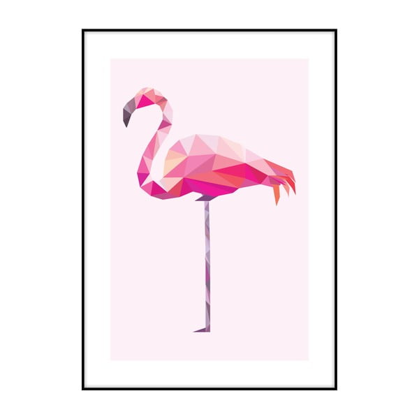 Plakat Imagioo Polygon Flamingo, 40x30 cm