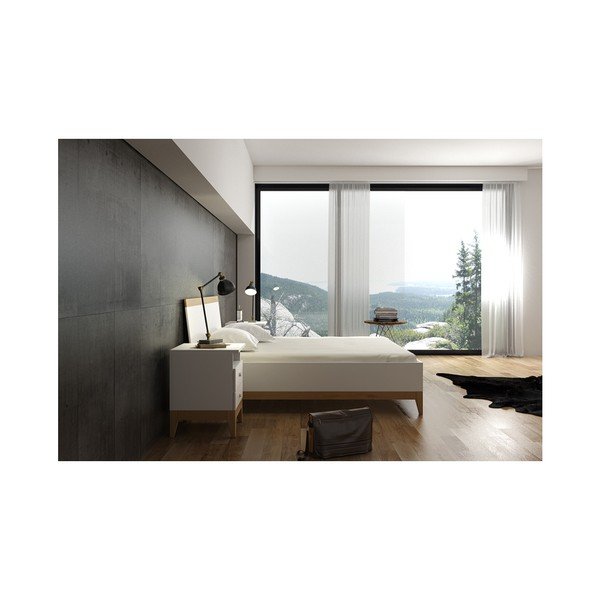 Łóżko 2-osobowe z litego drewna sosnowego SKANDICA Livia High Bed, 160x200 cm-image-2