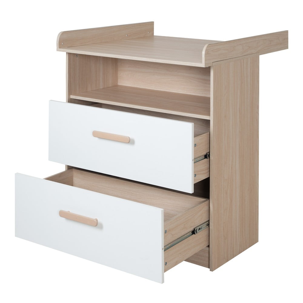 Biało-naturalna komoda dziecięca w dekorze dębu z przewijakiem 88x98x75 cm Cabane – Roba (zdjęcie 8)