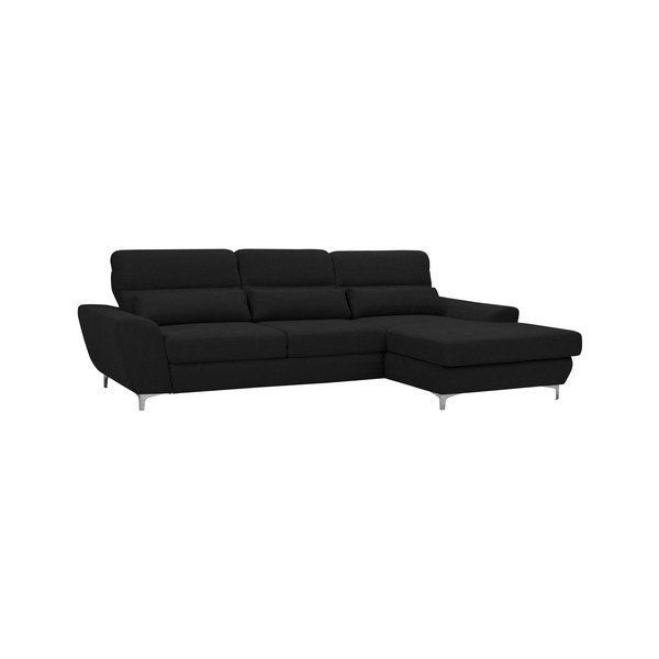 Czarny rozkładany narożnik prawostronny Windsor & Co Sofas Omega-image-2