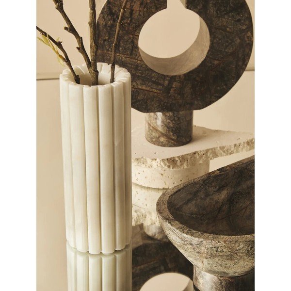 Biały marmurowy wazon (wysokość 20 cm) Savio – Premier Housewares-image-1