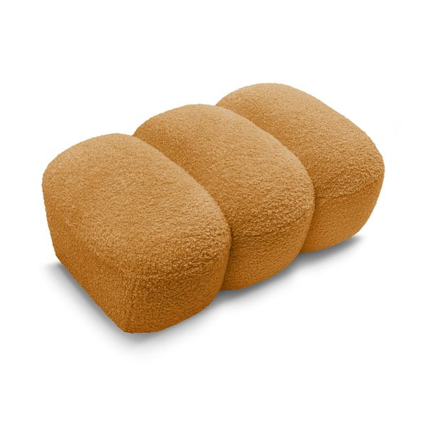 Musztardowy podnóżek z materiału bouclé Hippolyte – Bobochic Paris-image-4