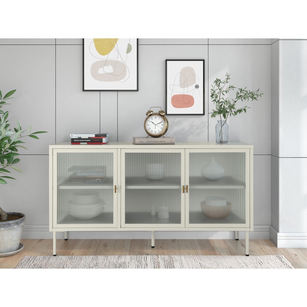 Kremowa metalowa witryna 130x75 cm Rosalie – Støraa (zdjęcie 4)