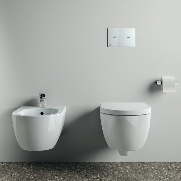 Ścienny metalowy uchwyt na papier toaletowy w kolorze srebra z połyskiem Conca – Ideal Standard-image-1