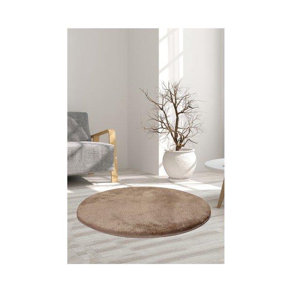 Jasnobrązowy dywan Milano, ⌀ 90 cm
