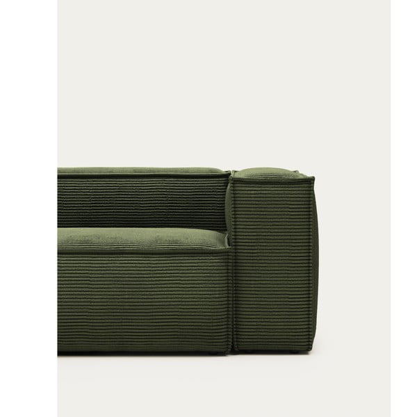 Zielona sztruksowa sofa 240 cm Blok – Kave Home-image-4