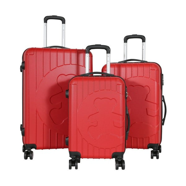 Zestaw 3 Czerwonach walizek LULU CASTAGNETTE Philip