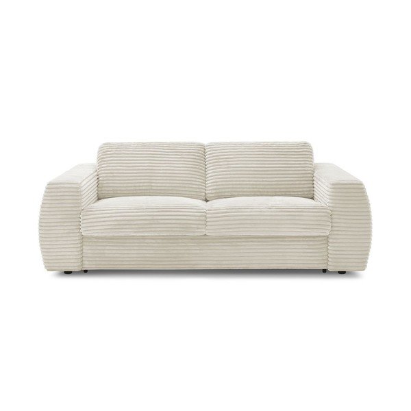 Beżowa sztruksowa sofa do spania/rozkładana 240 cm Hugo – Bobochic Paris