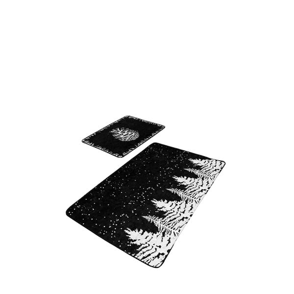 Czarno-białe dywaniki łazienkowe zestaw 2 szt. 60x100 cm – Mila Home