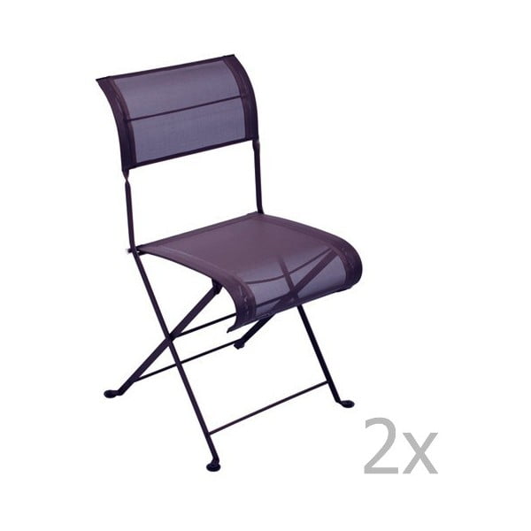Zestaw 2 fioletowych krzeseł składanych Fermob Dune