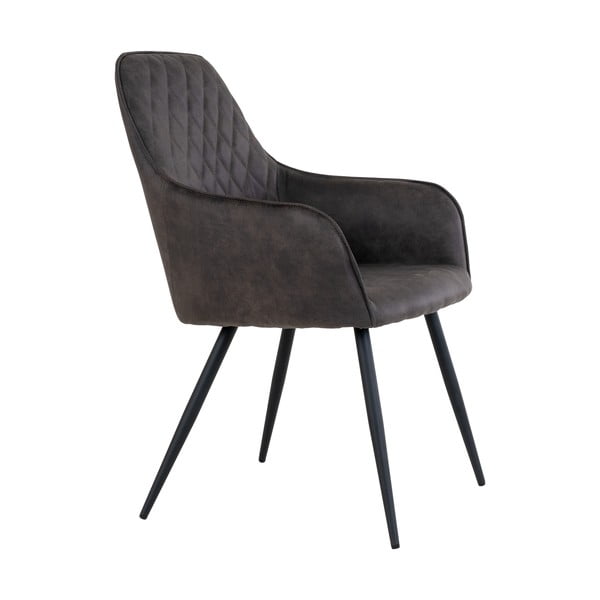 Ciemnoszare tapicerowane fotele jadalniane zestaw 2 szt. Harbo – House Nordic-image-2
