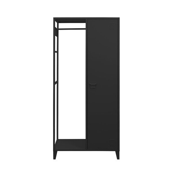 Czarna metalowa szafa otwarta 80x175 cm Salino – Støraa
