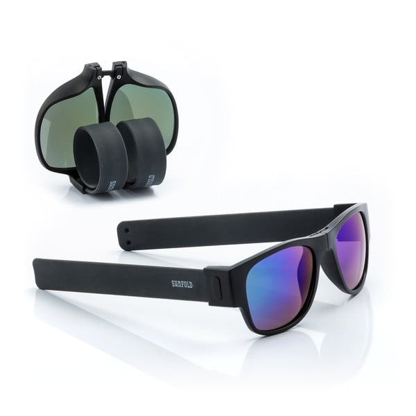 Czarno-niebieskie zwijane okulary przeciwsłoneczne InnovaGoods Sunfold ES3