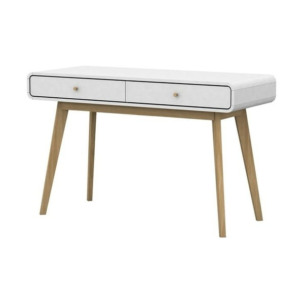 Białe biurko z drewna Støraa Cleo
