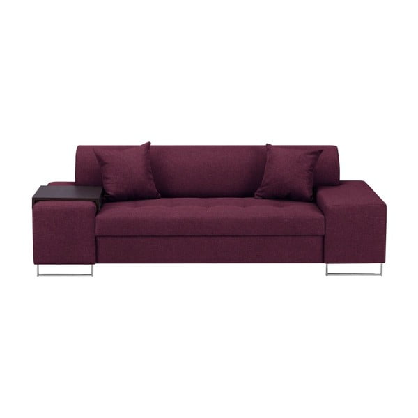 Fioletowa sofa z nóżkami w kolorze srebra Cosmopolitan Design Orlando, 220 cm
