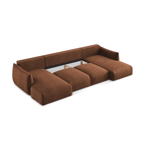 Rozkładany narożnik (w kształcie litery U) w kolorze terakoty Leila – Makamii-image-4