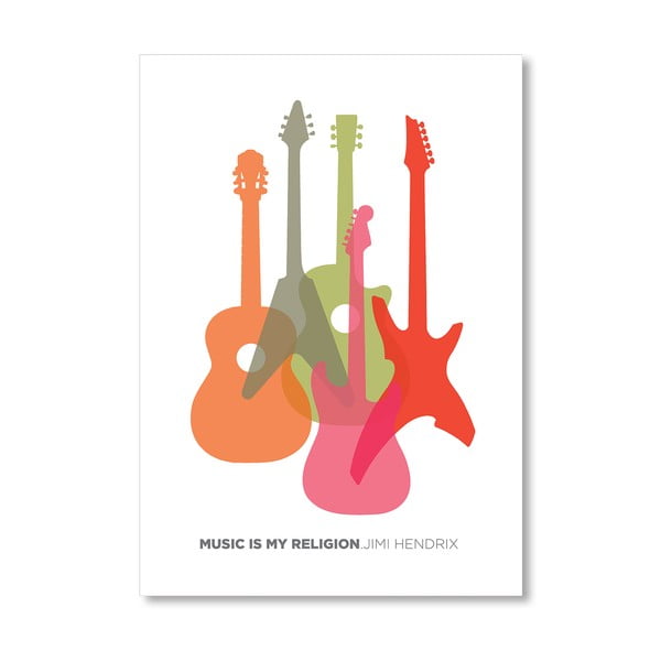 Plakat autorski "Music is My Religion Hendrix"