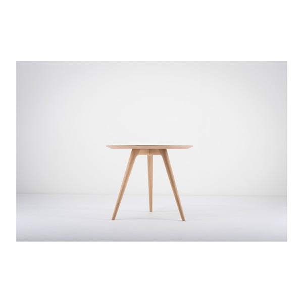 Dębowy stolik z czarnym blatem Gazzda Arp, ⌀ 45 cm-image-4