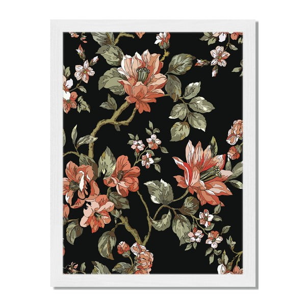 Obraz w ramie Liv Corday Asian Flower Pattern, 30x40 cm