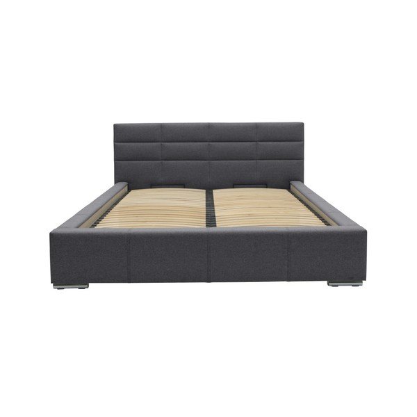 Szare łóżko 2-osobowe Mazzini Beds Reve, 140x200 cm-image-4