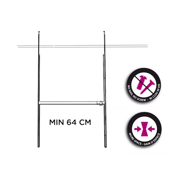 Biały drążek teleskopowy do szafy na ubrania Compactor Telescopic Garment Rail-image-3