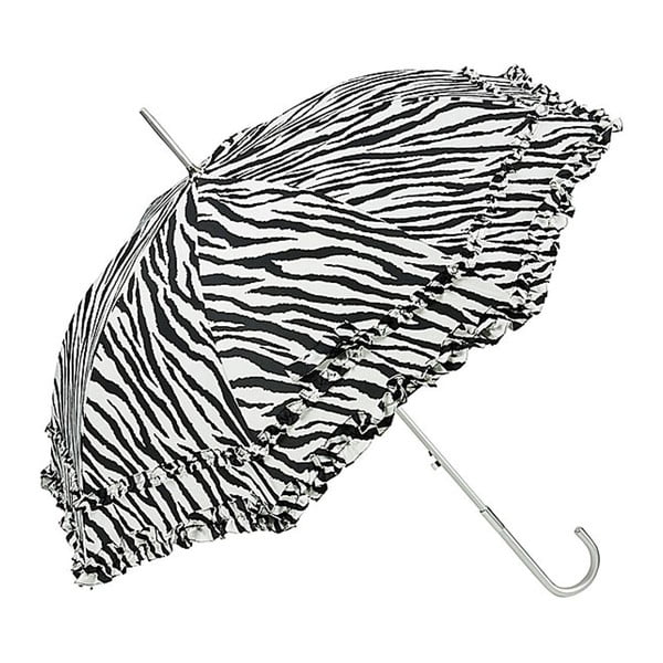 Czarno-biały parasol Von Lilienfeld Plain Mary Zebra, ø 90 cm