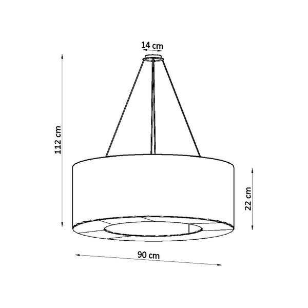 Biała lampa wisząca z tekstylnym kloszem ø 90 cm Galata – Sollux-image-4