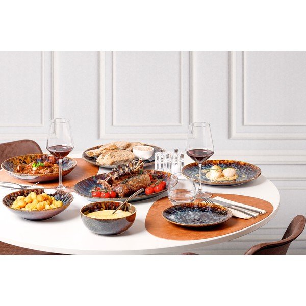 Brązowy głęboki porcelanowy talerz ø 21 cm Resto – BonBistro-image-3