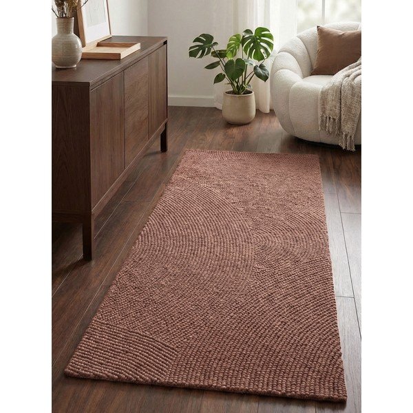 Wełniany chodnik tkany ręcznie w kolorze terakoty 80x300 cm Calmio – Hanse Home-image-1