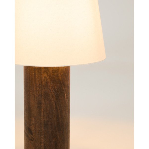 Biała/w ciemnym naturalnym kolorze lampa stojąca z tekstylnym kloszem (wysokość 110 cm) Marga – Kave Home-image-4