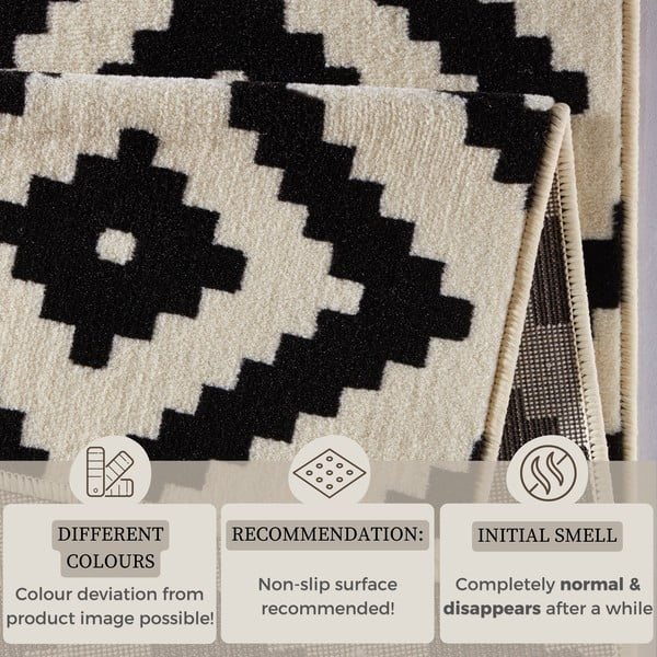 Kremowo-czarny dywan Hanse Home Hamla Diamond, 80x150 cm-image-4