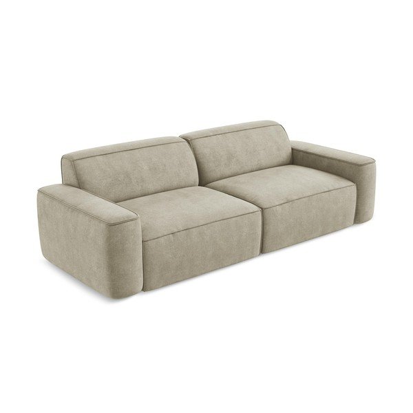 Beżowa sofa z tkaniny szenilowej 244 cm Omao – Makamii-image-2
