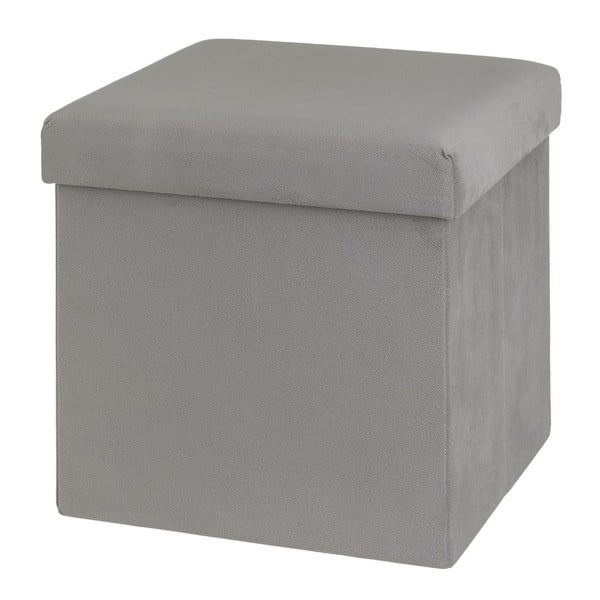 Jasnoszary aksamitny puf Estela – Casa Selección