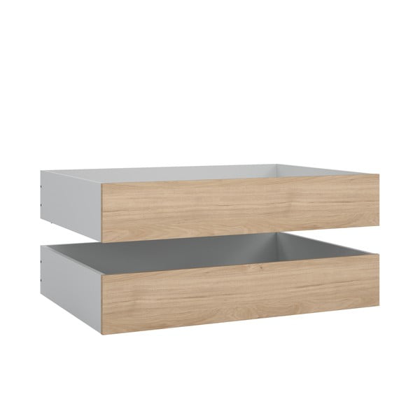 Szuflady pod łóżko w naturalnym kolorze zestaw 2 szt. 90x190/140x190 cm Naia – Tvilum