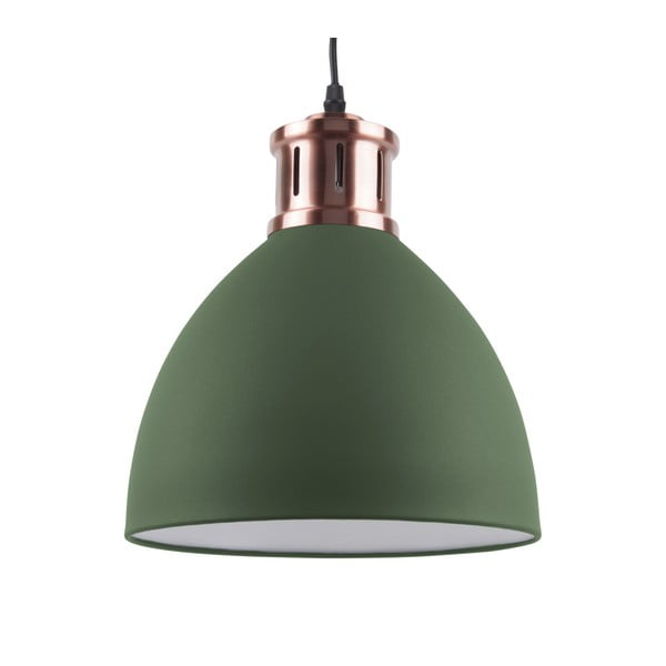Zielona lampa wisząca z elementami w kolorze miedzi Leitmotiv Refine, ⌀ 33 cm