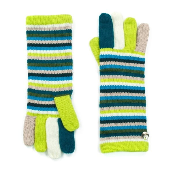 Zielone
  rękawiczki w paski Bella