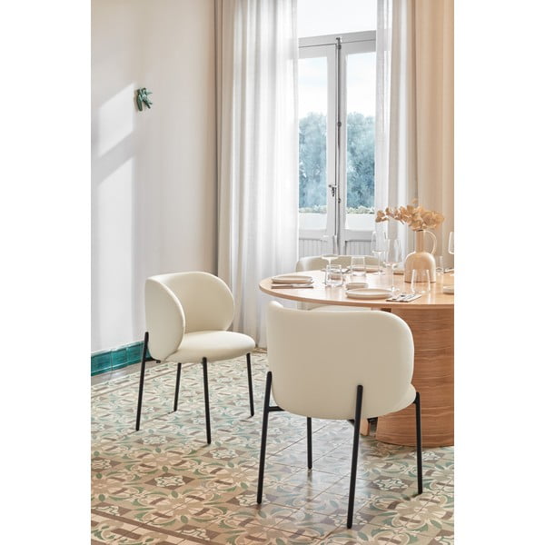 Białe tapicerowane fotele jadalniane zestaw 2 szt. Mogi – Teulat-image-2