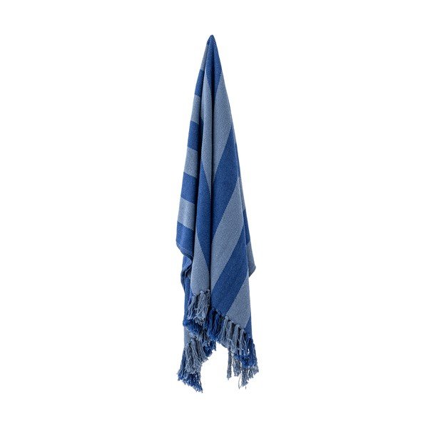 Niebieski koc z bawełny z recyklingu 130x160 cm Frello – Bloomingville-image-3