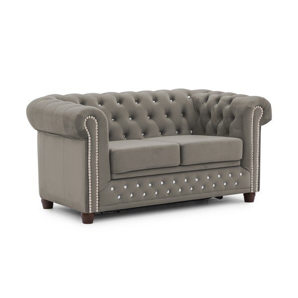 Szara aksamitna rozkładana sofa 148 cm York Blik – Ropez
