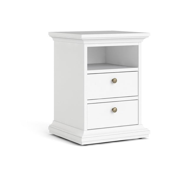 Biała szafka nocna z półkami Paris – Tvilum-image-2
