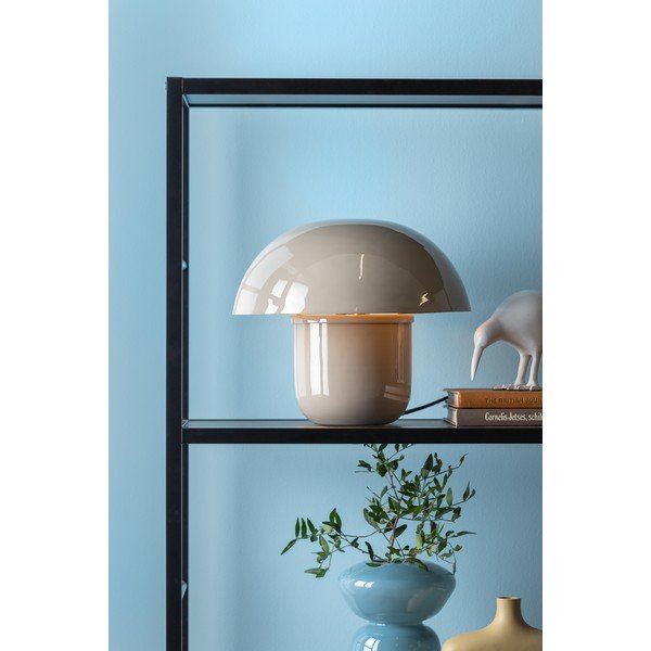 Szara lampa stołowa z metalowym kloszem (wysokość 25 cm) Fat Mushroom – Leitmotiv-image-1