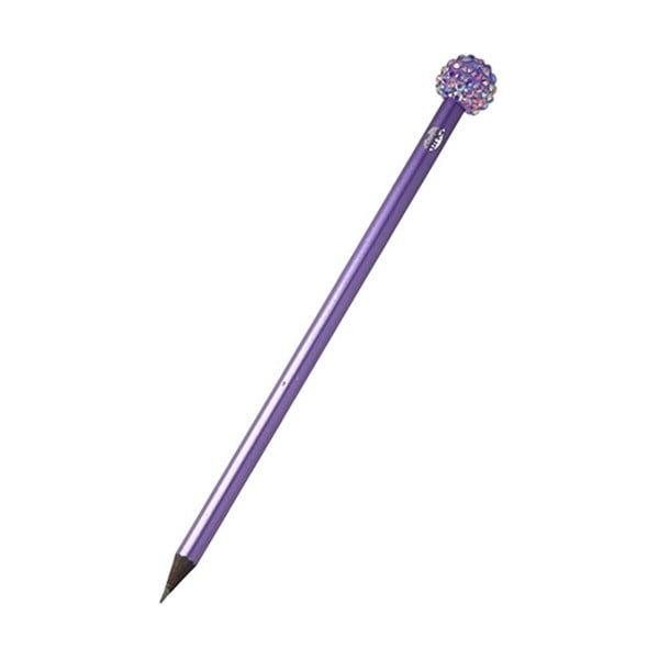 Fioletowy ołówek z błyszczącymi kamyczkami TINC