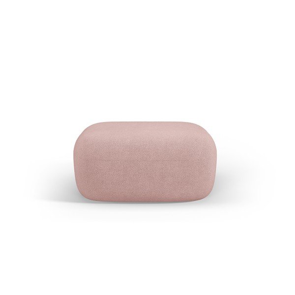 Jasnoróżowy puf z materiału bouclé Jenny – Micadoni -image-1