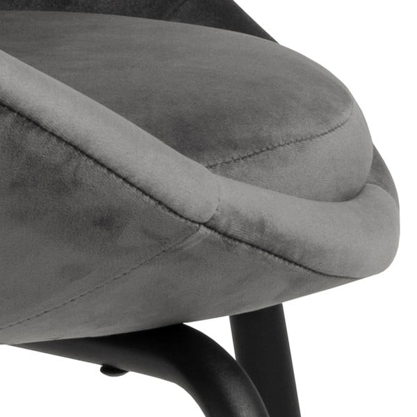 Ciemnoszare aksamitne krzesło do jadalni Actona Julia-image-4