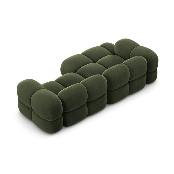 Zielony aksamitny narożnik (lewostronny/z szezlongiem) Loretto – Cosmopolitan Design-image-4