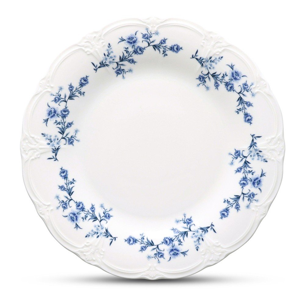 Biały/niebieski porcelanowy talerz do serwowania ø 32 cm Retro – BonBistro